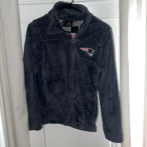 New England Patriots NFL Juniors Collection Gray Zip Up Jacket Size S